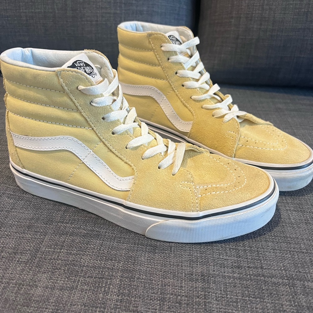 Light Yellow Hi Top Vans